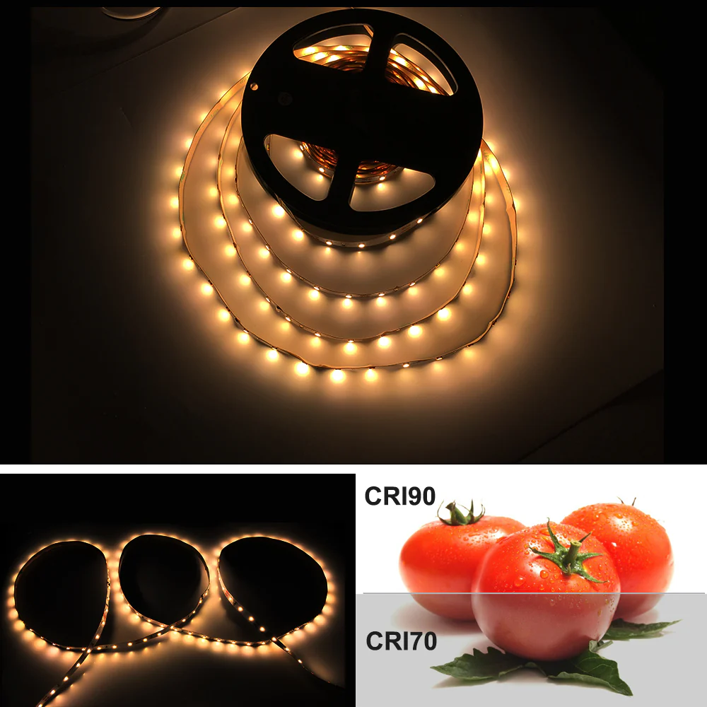 High CRI 90 LED Strips, Flexible 5M LED Strips, SMD2835-300 60 LEDs Per Meter 8mm Wide Tape - Image 6