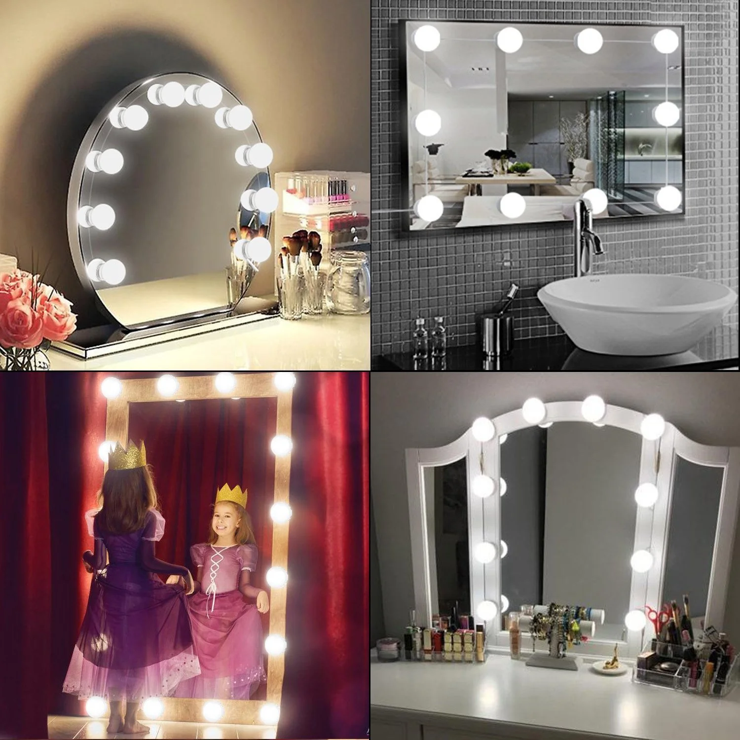Hollywood Style LED Vanity Mirror Lights Kit with 10 3Colors Adjustable 1.77'' Light Bulbs, Perfect for Makeup Vanity Table Set in Dressing Room - Image 7