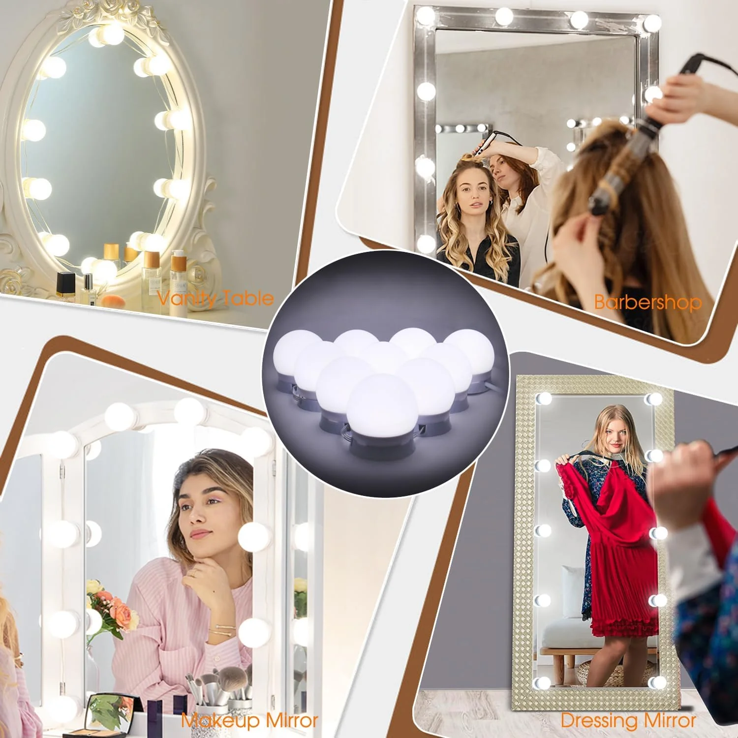 Hollywood Style LED Vanity Mirror Lights Kit with 10 3Colors Adjustable 1.77'' Light Bulbs, Perfect for Makeup Vanity Table Set in Dressing Room - Image 8