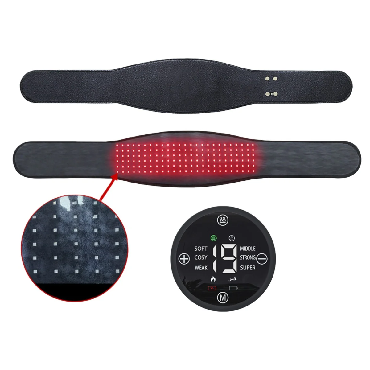 Infrared Therapy Heating Belt – Wireless Near Infrared Waist Belt | 2000mAh Battery | Digital Display | Transparent Film | With / Without Remote Control | Type-C Charging | for Back & Waist Pain Relief - Image 4