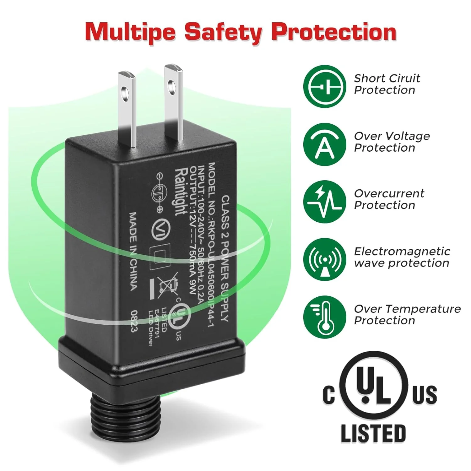 IP44 Class 2 Power Supply, AC 100–240V to DC 4.5V/12V/24V/30V Adapter Transformer, Waterproof Outdoor LED Driver for Inflatable Decorations, String Lights, Christmas Trees — US Plug - Image 5