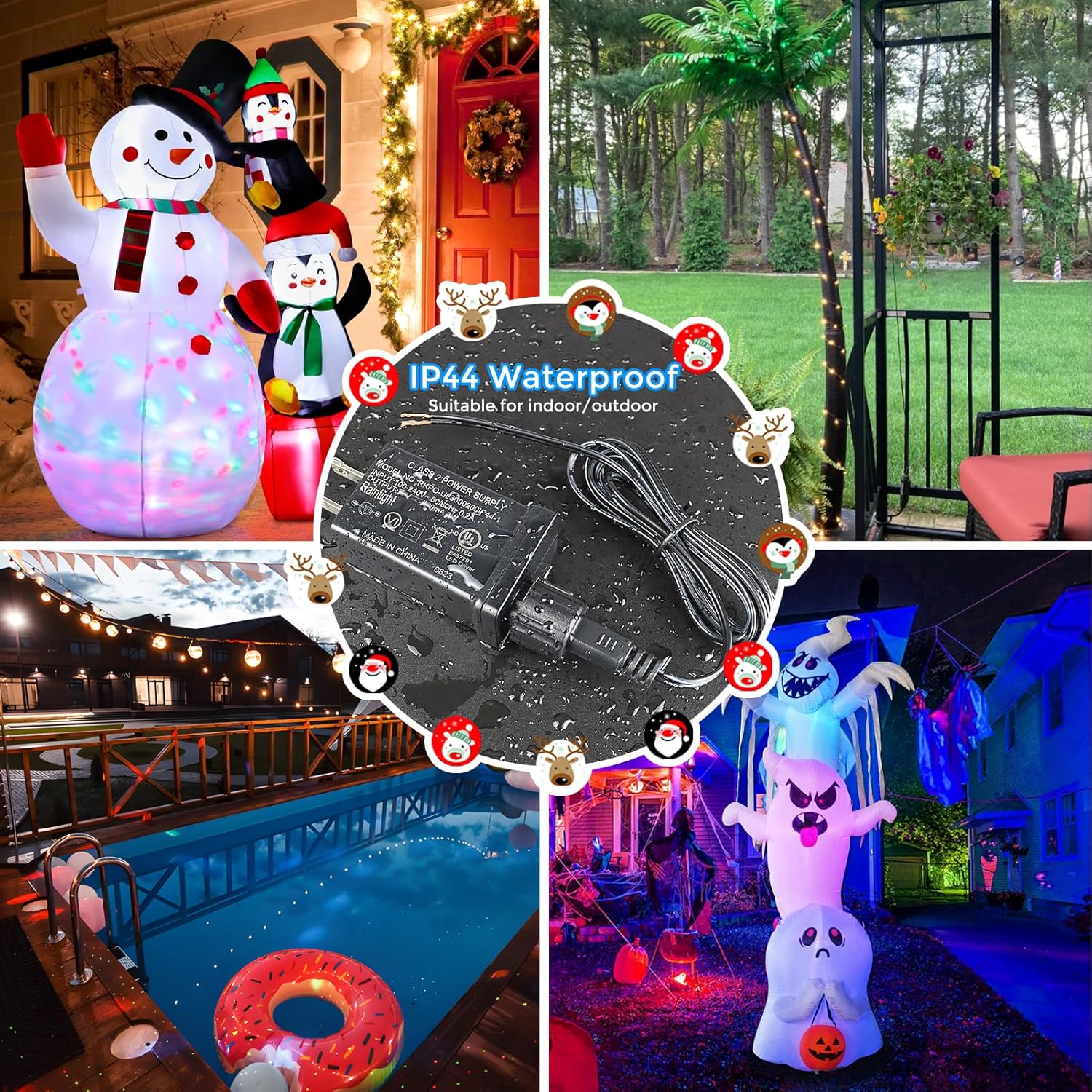 IP44 Class 2 Power Supply, AC 100–240V to DC 4.5V/12V/24V/30V Adapter Transformer, Waterproof Outdoor LED Driver for Inflatable Decorations, String Lights, Christmas Trees — US Plug - Image 8