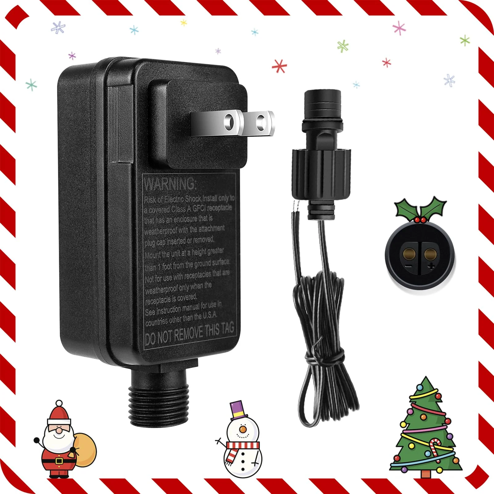 IP44 Class 2 Power Supply, AC 100–240V to DC 4.5V/12V/24V/30V Adapter Transformer, Waterproof Outdoor LED Driver for Inflatable Decorations, String Lights, Christmas Trees — US Plug - Image 9
