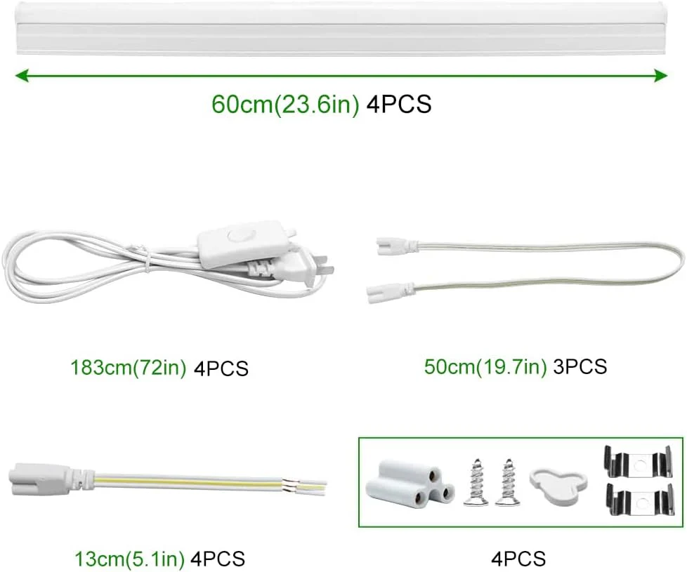 IT Series LED Shop Light – 2FT T5 Integrated Fixture | 10W | Warm/Natural/Daylight White | Linkable Utility Ceiling & Under Cabinet Tube Light | Corded Electric with Built-in On/Off Switch | 4-Pack / 10-Pack | Non-Dimmable AC90–240V - Image 5