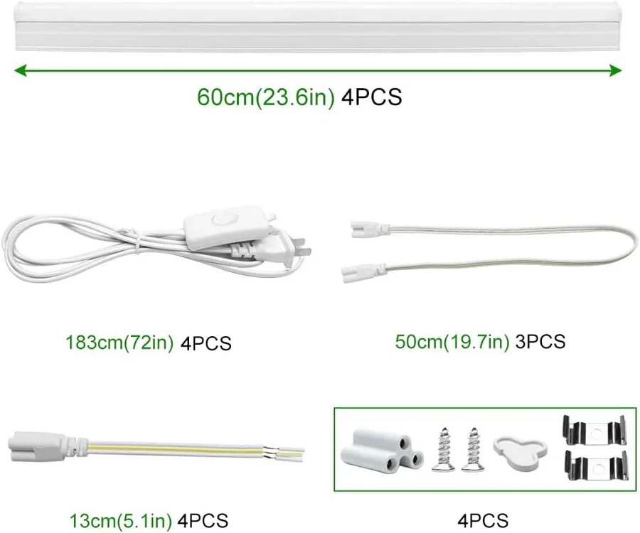 IT Series LED Shop Light – 4FT T5 Integrated Fixture|20W|Warm/Natural/Daylight White|Linkable Utility LED Tube Light for Garage, Basement, Workshop & Under Cabinet|Ceiling Mount Corded Electric with On/Off Switch|4-Pack / 10-Pack|Non-Dimmable AC90–240V - Image 3