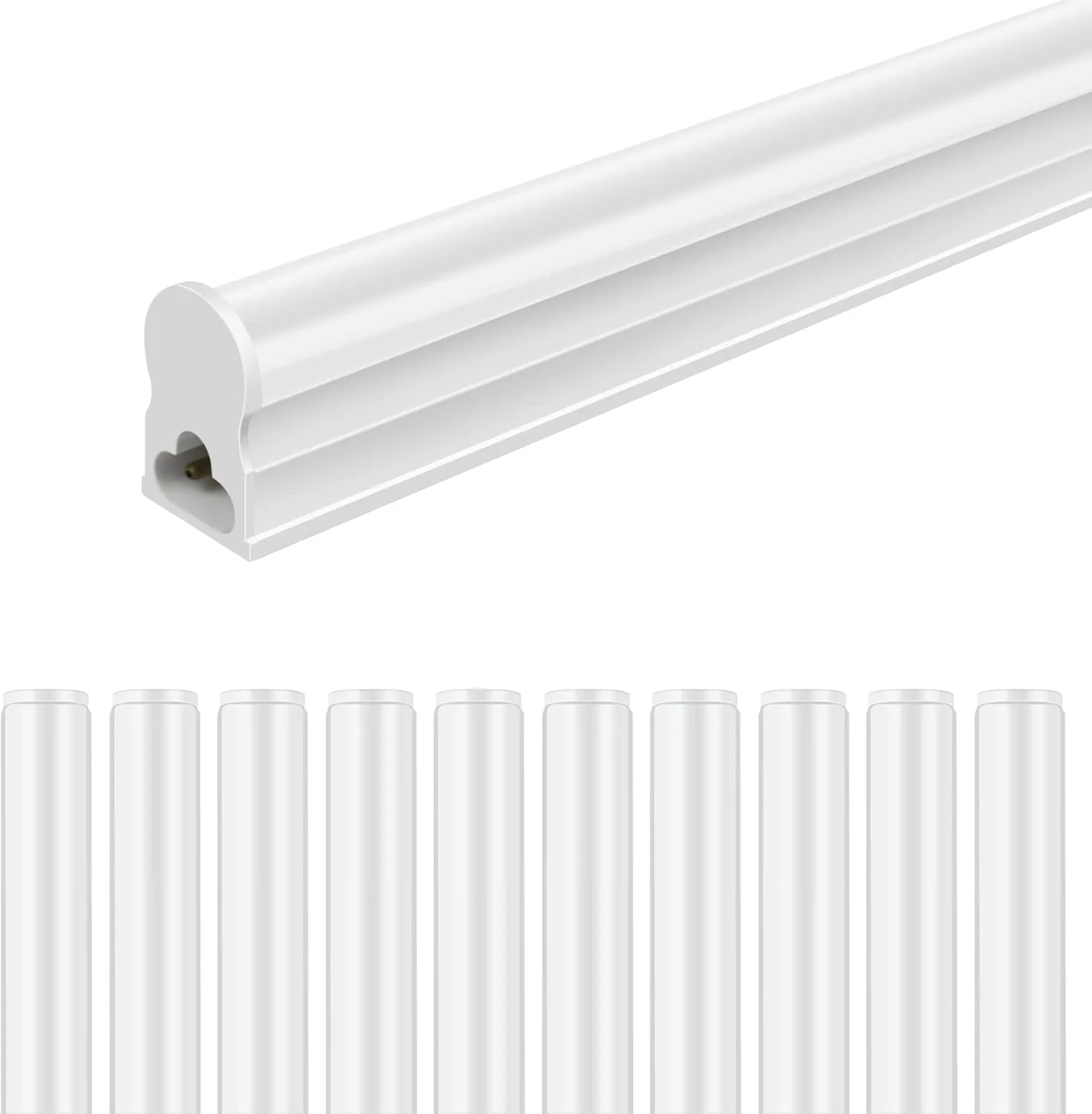 IT Series LED Shop Light – 2FT T5 Integrated Fixture | 10W | Warm/Natural/Daylight White | Linkable Utility Ceiling & Under Cabinet Tube Light | Corded Electric with Built-in On/Off Switch | 4-Pack / 10-Pack | Non-Dimmable AC90–240V