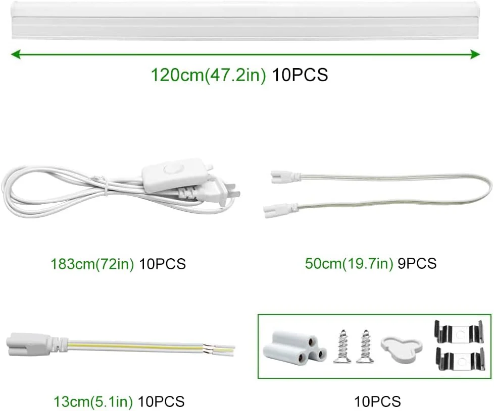 IT Series LED Shop Light – 4FT T5 Integrated Fixture|20W|Warm/Natural/Daylight White|Linkable Utility LED Tube Light for Garage, Basement, Workshop & Under Cabinet|Ceiling Mount Corded Electric with On/Off Switch|4-Pack / 10-Pack|Non-Dimmable AC90–240V - Image 5
