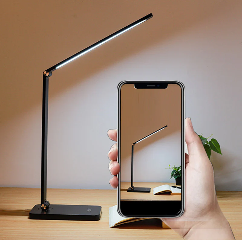 LED Desk Lamp with Wireless Chargers and USB Charging Port for Home Office, Desk Light withTimer for Reading, Study, Crafts - Image 8