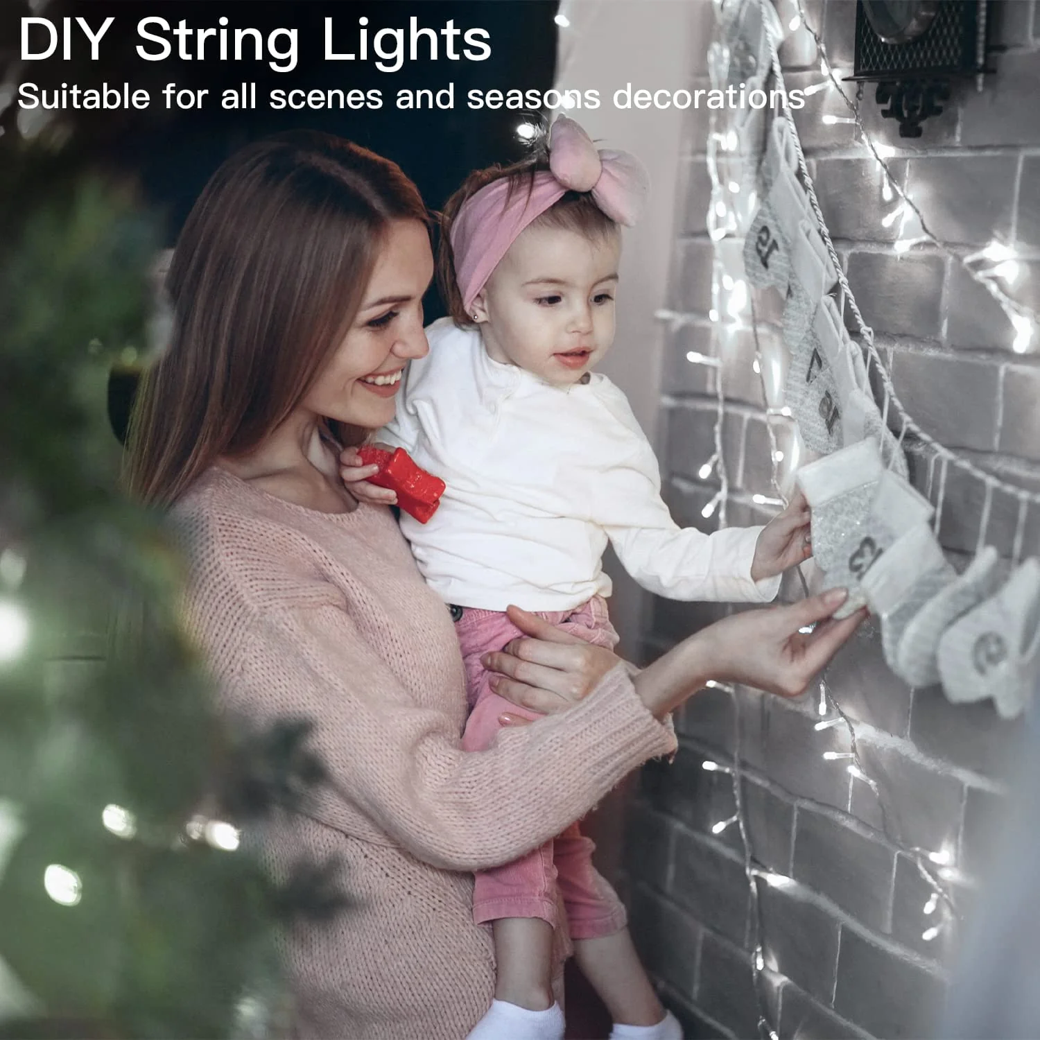 LED Fairy String Lights, 33FT 100LEDs with Plug in String Waterproof Mini Light, for Outdoor Indoor Birthday Holiday Christmas Wedding Party Bedroom Decorations - Image 3