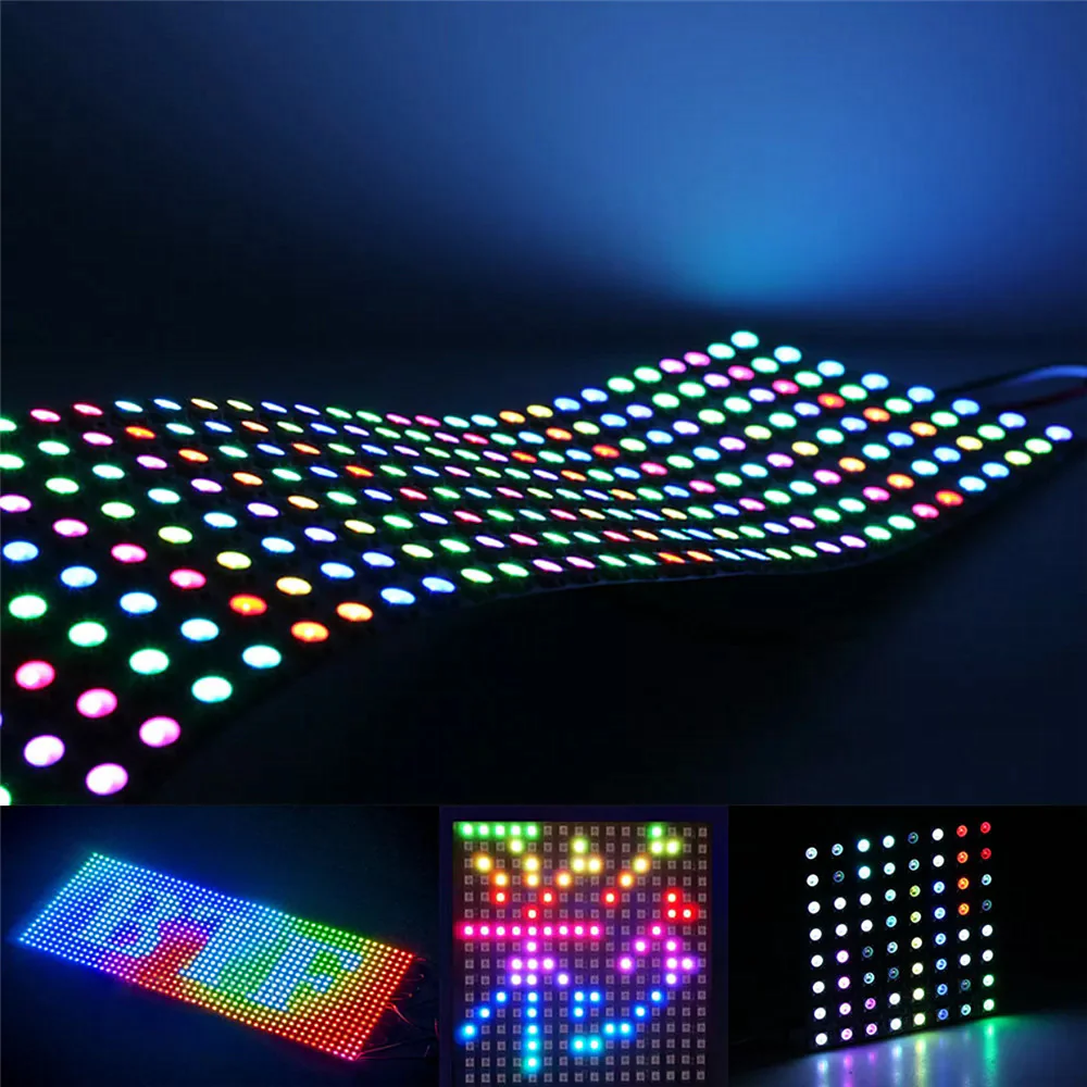 LED Matrix Screen WS2812B Digital Flexible LED Panel SMD5050 RGB Individually Addressable Full Dream Color DC5V - Image 5