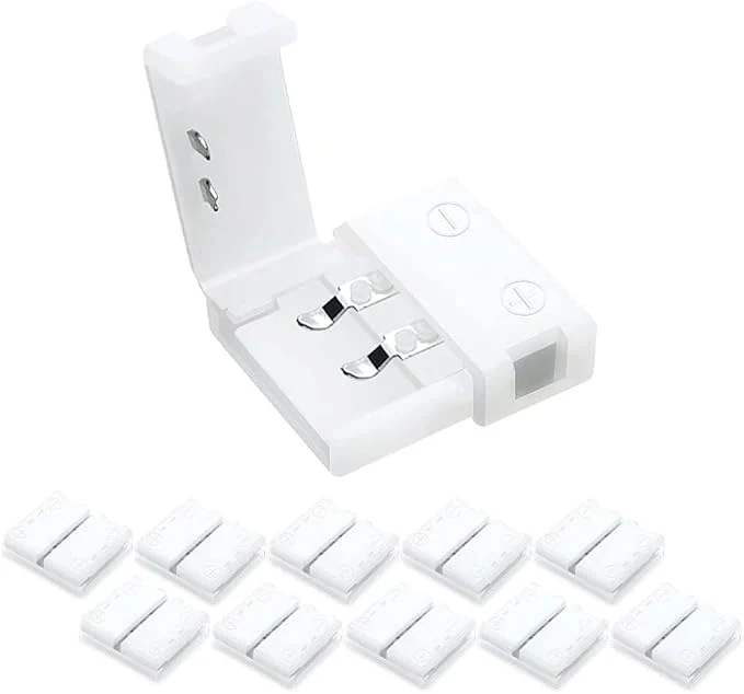 LED Strip Connectors – 8mm 2Pin Solderless Clips | Strip to Wire / Strip to Strip / DC Adapter / L / T – Bulk Wholesale 500pcs MOQ | Factory Direct - Image 4