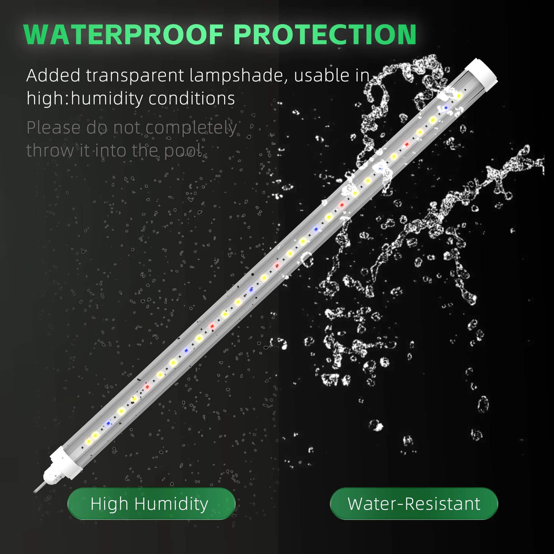 LED Tube Grow Light - 6Pcs | 60cm(2ft) Full Spectrum for Indoor Plants | 65W Dimmable Power Supply | 3000K + 5000K + 660nm + 460nm Spectrum | Selectable Mounting Brackets | Daisy Chain | for Greenhouses Plants | US / EU Plug - Image 3