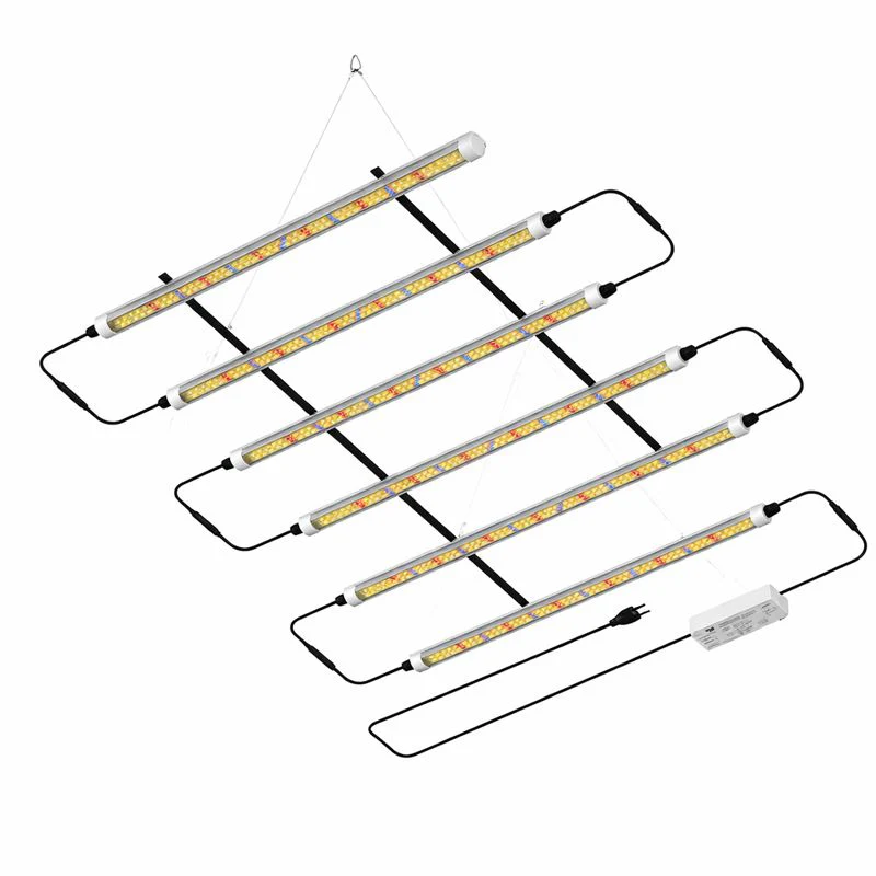 LED Tube Grow Light - 6Pcs | 60cm(2ft) Full Spectrum for Indoor Plants | 65W Dimmable Power Supply | 3000K + 5000K + 660nm + 460nm Spectrum | Selectable Mounting Brackets | Daisy Chain | for Greenhouses Plants | US / EU Plug - Image 9