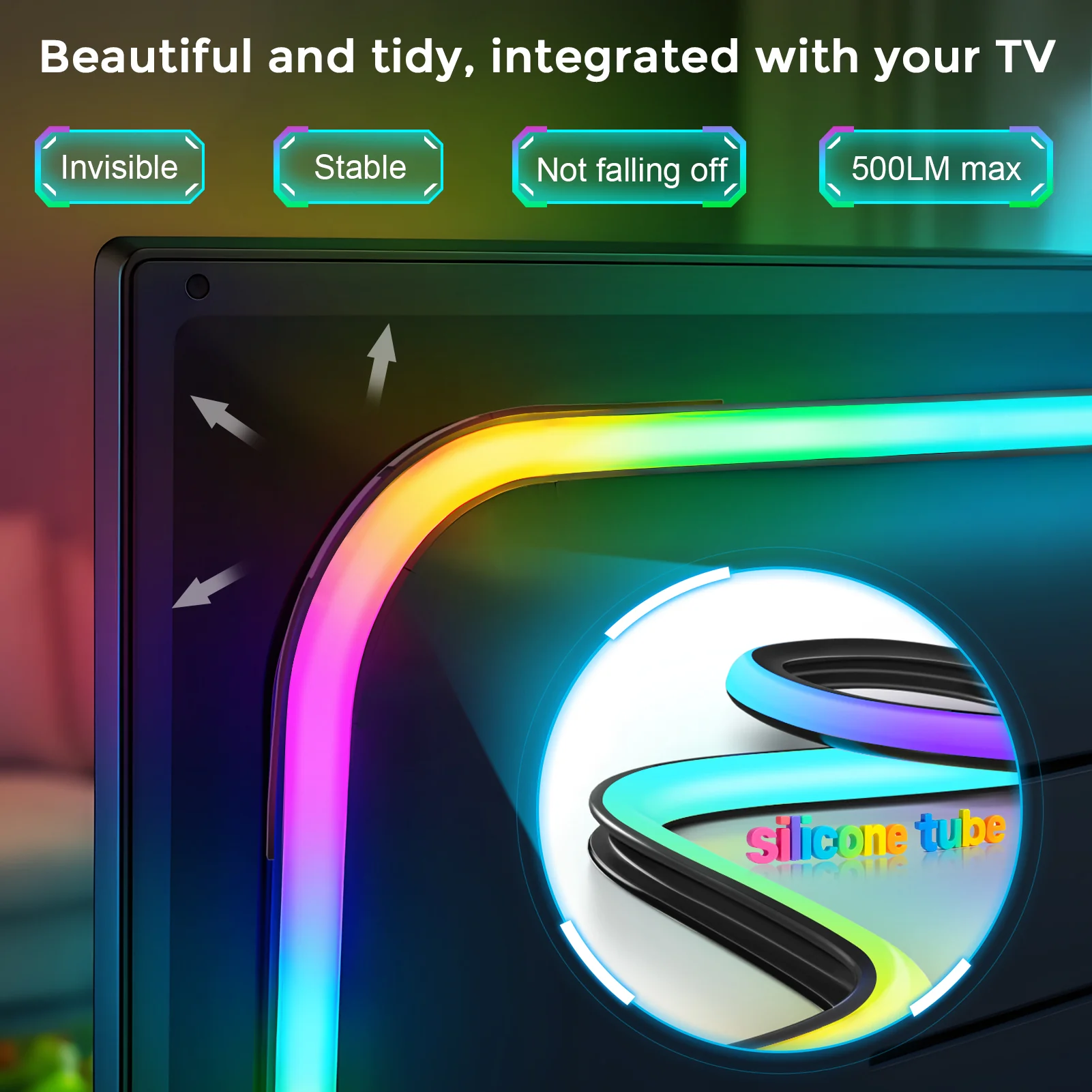 LightingWill CST2 HDMI 2.0 Sync Box TV Backlight Kit - 9.8FT / 12.5FT / 16.4Ft Smart RGBIC LED Lights Sync with TV | Supports 4K@60Hz | Sync to Movies, Games | Compatible with PS5/Xbox/PC - Image 5
