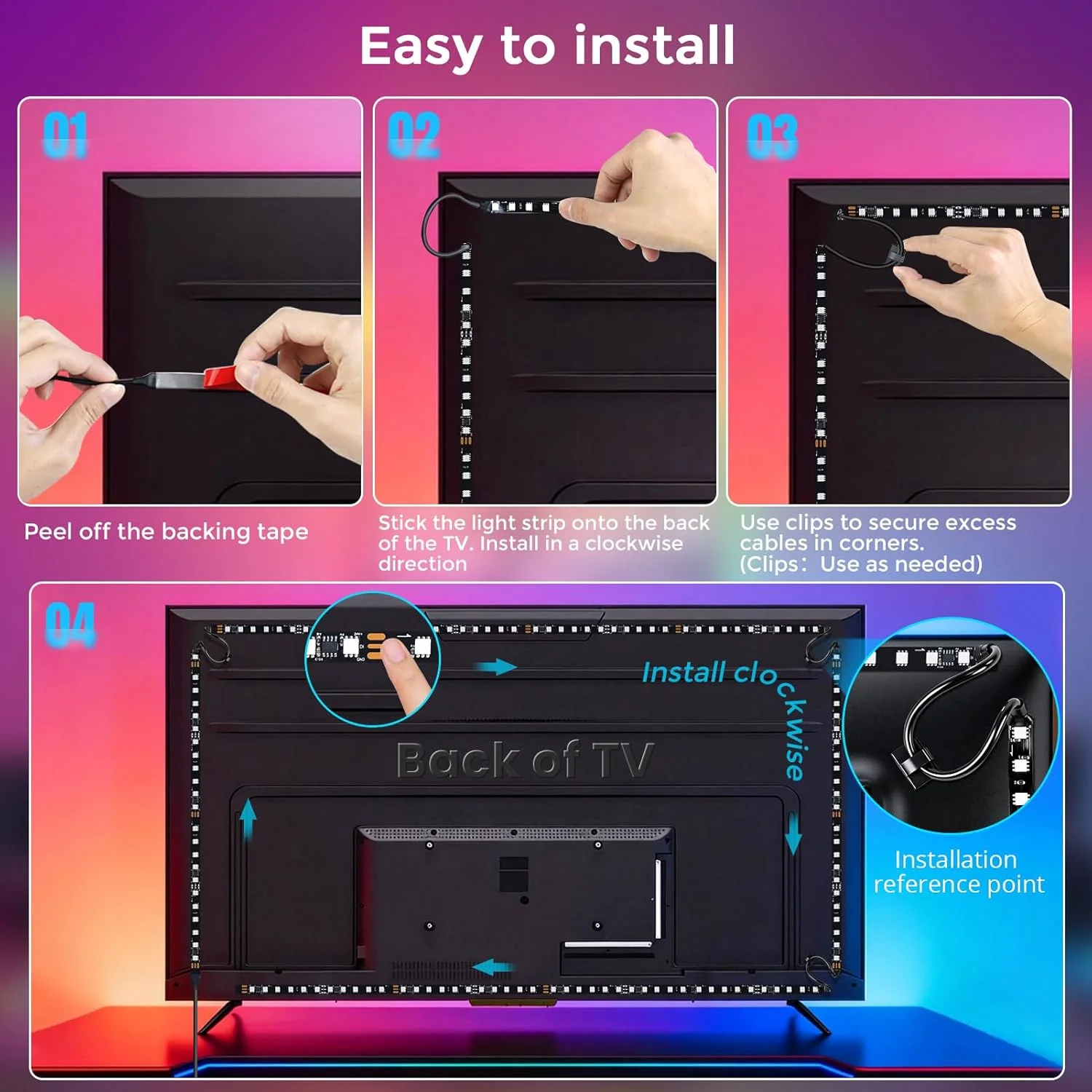 LightingWill CST3 HDMI 2.0 Sync Box TV Backlight Strip Kit - 9.8FT / 12.5FT / 16.4FT  Smart RGBIC LED Strip Sync with Screen | Supports 4K@60Hz | 72 LEDs/m |Sync to Movies, Games | Compatible with PS5/Xbox/PC - Image 5