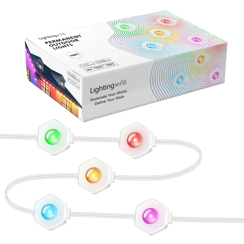 LightingWill OL1 Permanent Outdoor Lights: Multi-Functional Holiday Lighting with a Variety of Lighting Modes to Create a Warm Atmosphere, Gardens, Porches, and Any Outdoor Space | Durable, Energy-Efficient, and Long-Lasting Outdoor Lighting Solution - Image 3