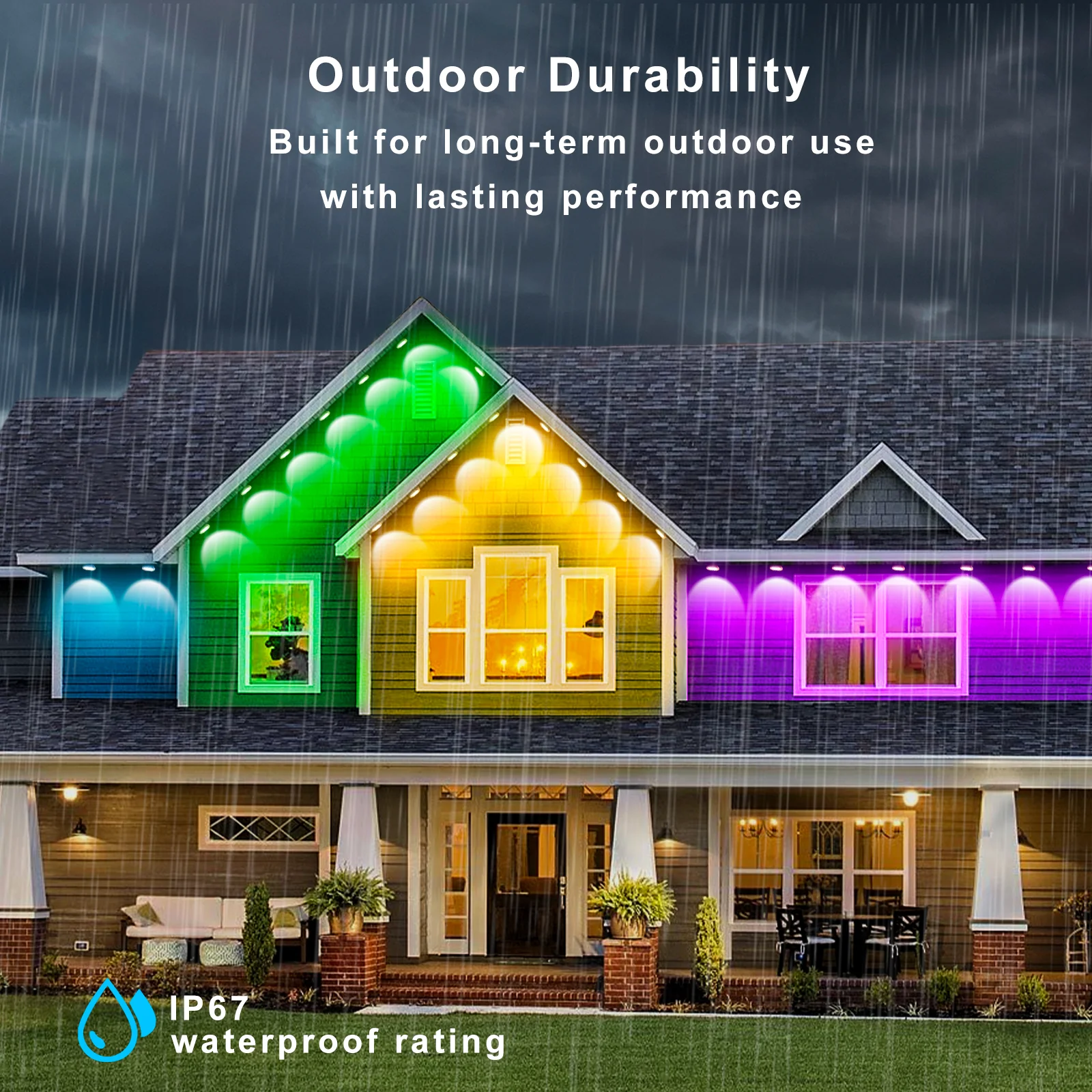 LightingWill OL1 Permanent Outdoor Lights: Multi-Functional Holiday Lighting with a Variety of Lighting Modes to Create a Warm Atmosphere, Gardens, Porches, and Any Outdoor Space | Durable, Energy-Efficient, and Long-Lasting Outdoor Lighting Solution - Image 9