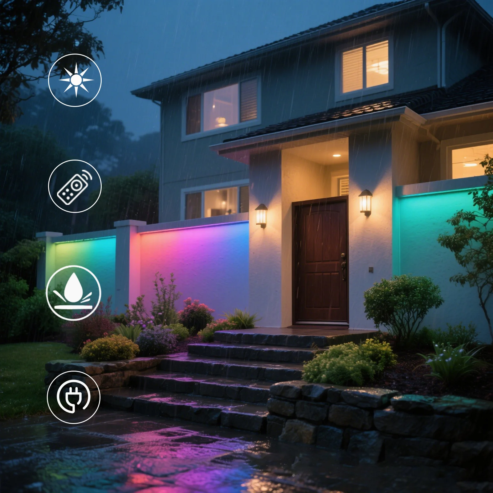 Linkable 5056 Linear Smart RGBCW LED Wall Washer – 60W |AC110V / AC220V | Waterproof Color Changing Wall Wash Light |  RF Remote/APP Control | for Indoor & Outdoor Architectural Lighting - Image 12
