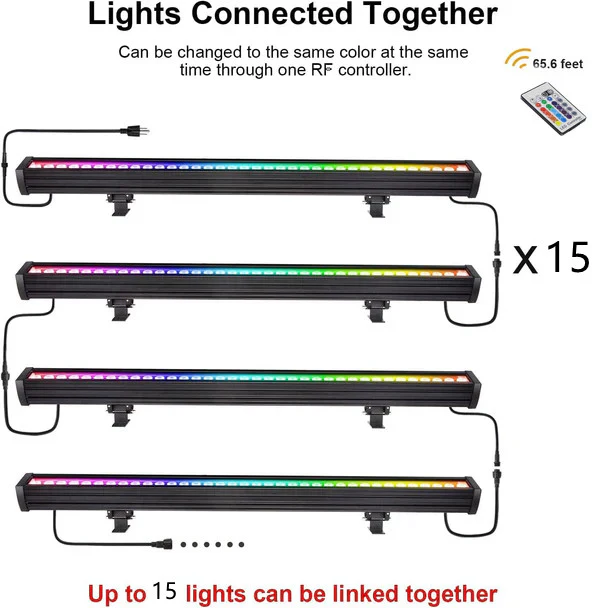 Linkable 5056 Linear Smart RGBCW LED Wall Washer – 60W |AC110V / AC220V | Waterproof Color Changing Wall Wash Light |  RF Remote/APP Control | for Indoor & Outdoor Architectural Lighting - Image 4