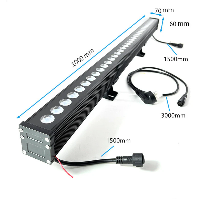 Linkable 7060 Linear RGB LED Wall Washer – 36W | AC110V / AC220V | Waterproof Color Changing Wall Wash Light | 24-Key RF Remote Control | for Indoor & Outdoor Architectural Lighting - Image 3