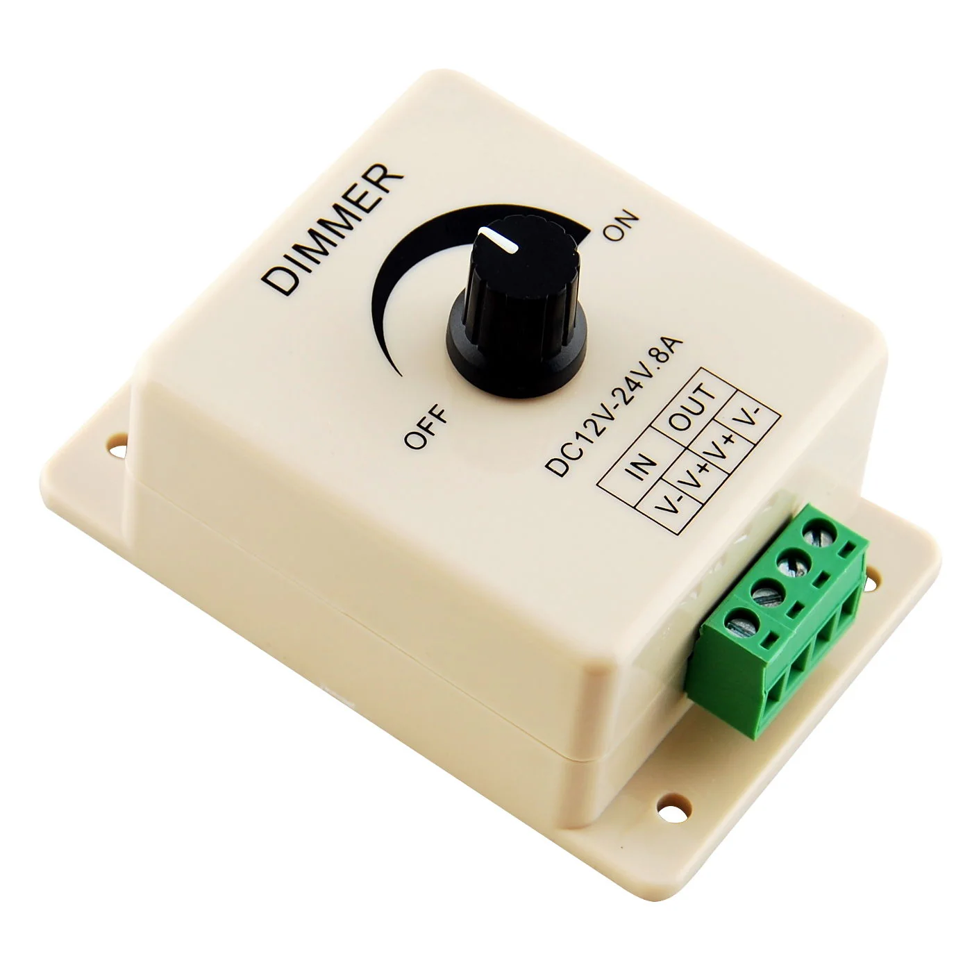Single Color LED Strip Dimmer – DC12V-24V 8A | Rotary Knob LED Dimmer Controller | Wall Mounting | For 5050/3528 LED Strips