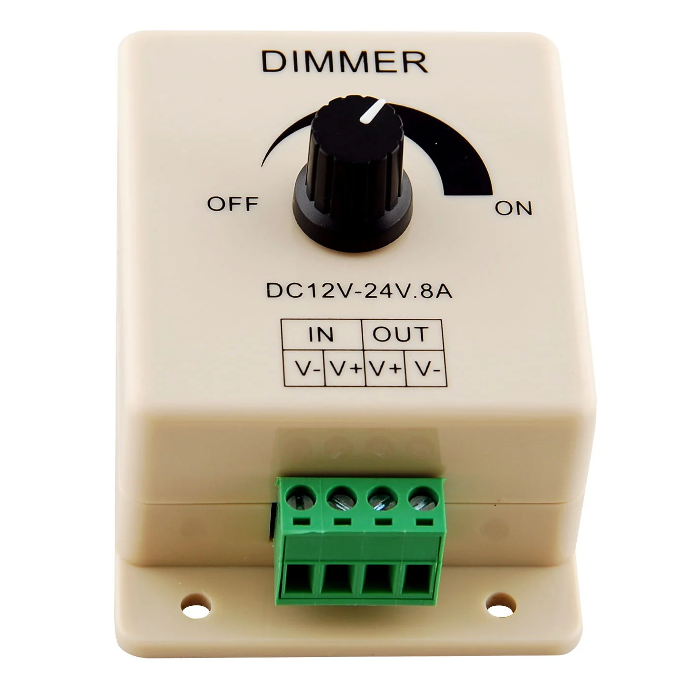 Single Color LED Strip Dimmer – DC12V-24V 8A | Rotary Knob LED Dimmer Controller | Wall Mounting | For 5050/3528 LED Strips - Image 2