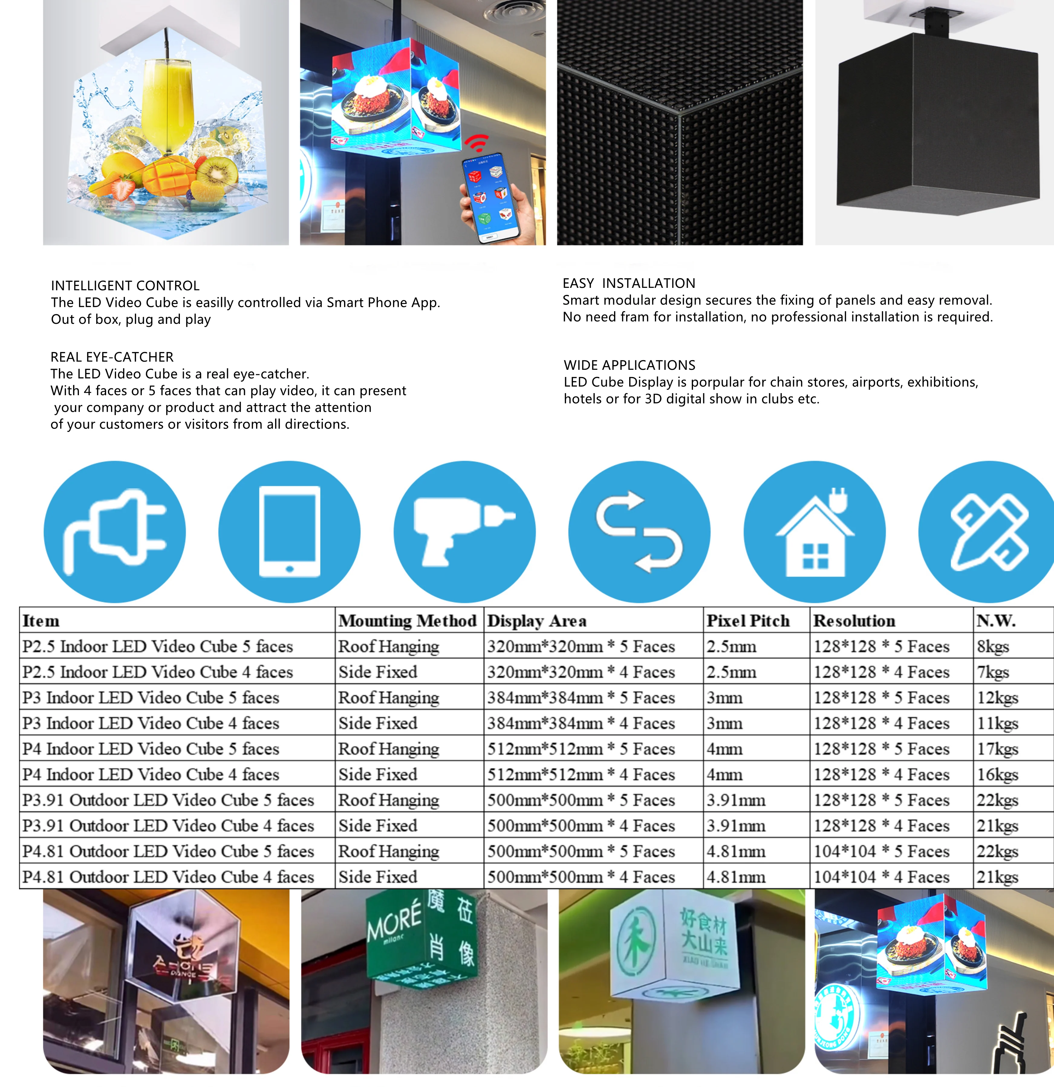 MC Series P1.8 Indoor 5-Face Magic Cubic LED Display (320×320mm per face, GOB) – Ideal for Museums & Luxury Retail Displays - Image 3