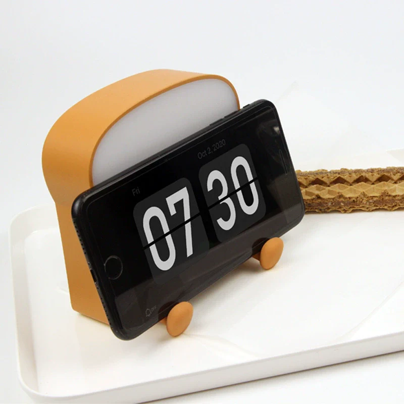 Meme Toast Bread LED Night Light – Rechargeable Bedside Nursery Lamp with Phone Stand - Image 6