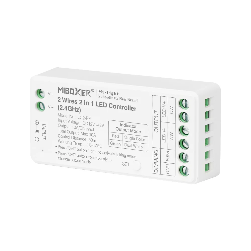 MiBoxer LC2-RF 2 Wires 2 in 1 LED Controller (2.4GHz)