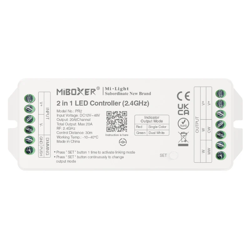 MiBoxer PR2 2 in 1 LED Controller (2.4GHz) Output Max 20A