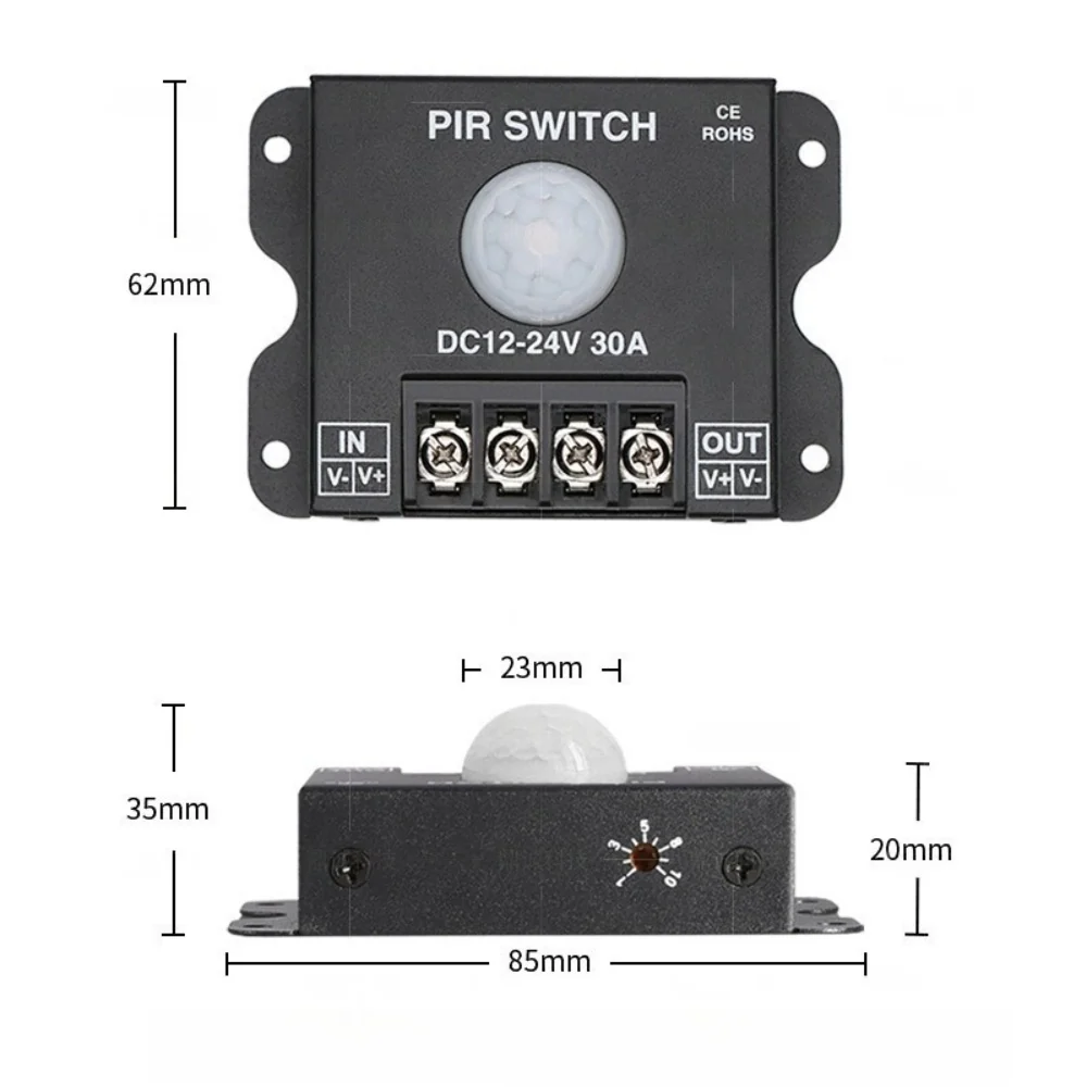 Motion Sensor Switch 12V-24V 30Amp for LED Strip Lights - Image 3