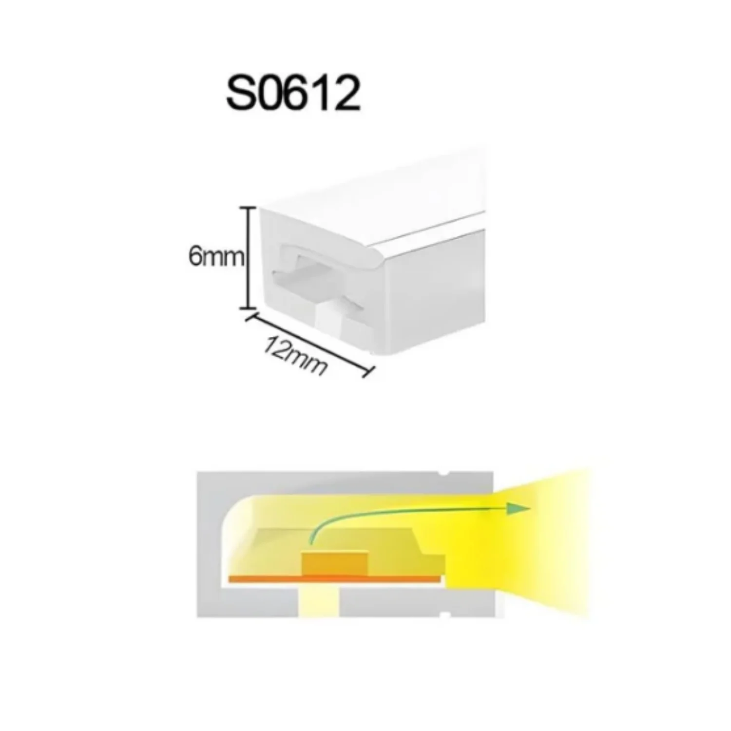 Neon Light Housing – S0612 Side Edge Lighting | 6x12mm Silicone LED Channel System | IP67 Waterproof | 8mm PCB Width | 16.4FT/5M | Local Stock US/UK/DE