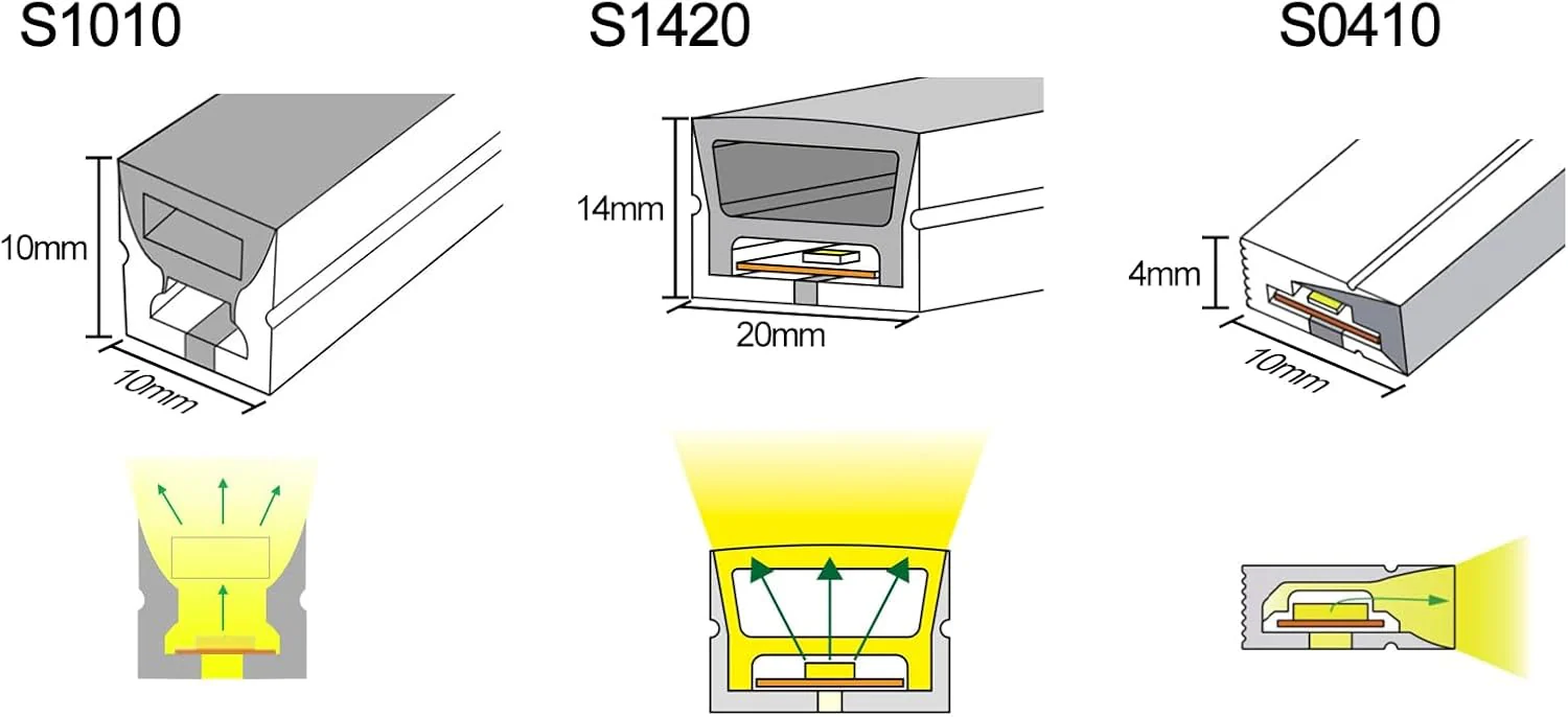 Neon Light Housing – S1010 Black | 10x10mm Silicone LED Channel System | IP67 Waterproof | 6mm PCB Width | 164FT/50M - Image 8