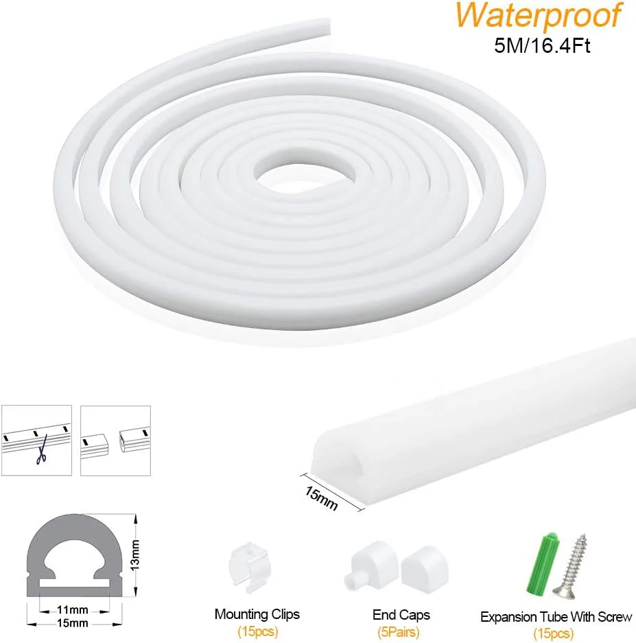 Neon Light Housing – S1315 | 13x15mm Silicone LED Channel System | IP67 Waterproof | 10mm PCB Width | 16.4FT/5M | Local Stock US/UK/DE - Image 2