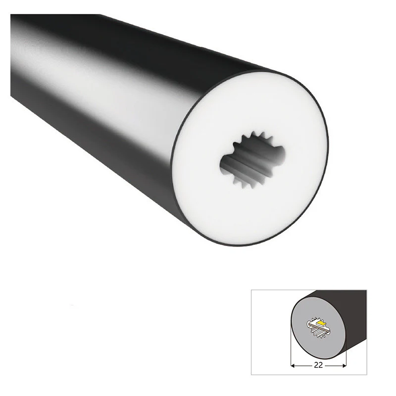 Neon Light Housing – S22D | ⏀22mm Silicone LED Channel System | IP67 Waterproof | 6mm PCB Width | 164FT/50M
