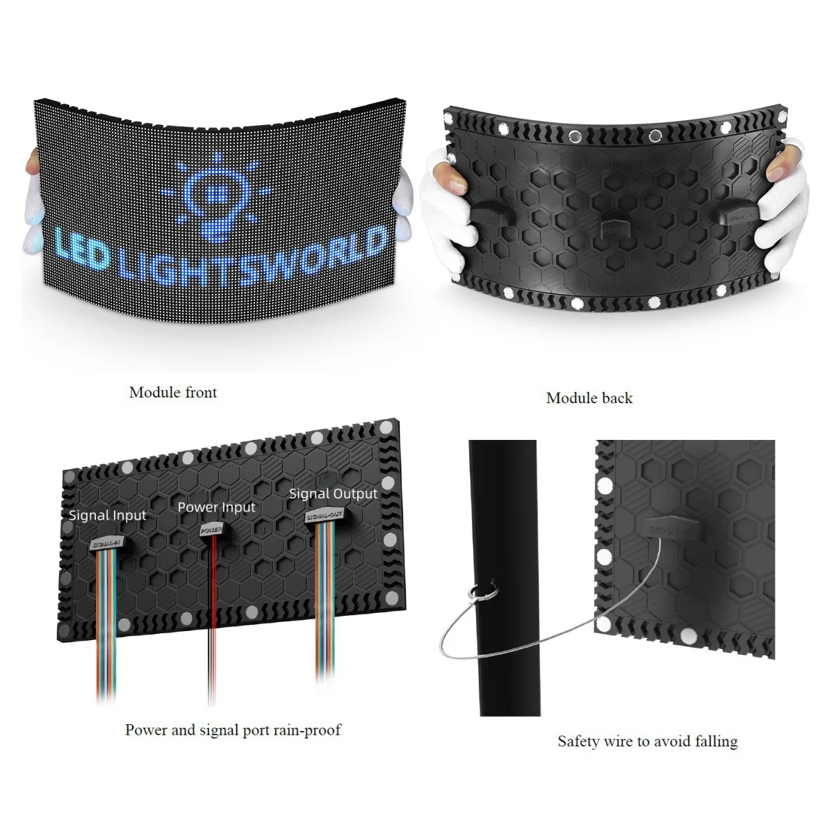 OF-3S Series Outdoor Flexible LED Module – P3.076 | 320×160mm Panel | IP65 Front Maintenance | 4500nits - Image 3