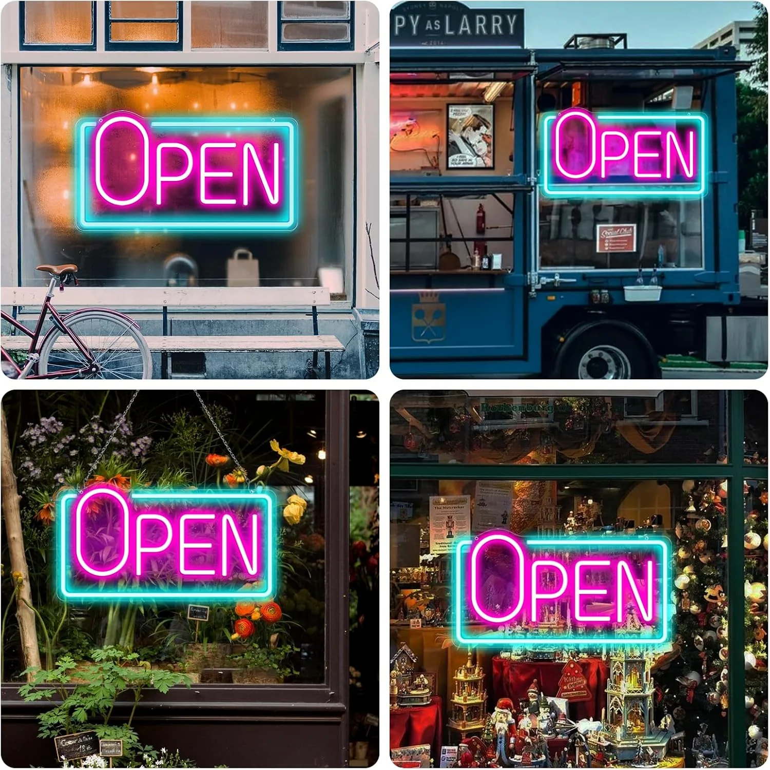 OPEN Neon Sign – Big “O” Style | 5 Glow Color Options | 17×9 inch (42×22 cm) | Window Hanging | Plug & Play for Storefronts - Image 6