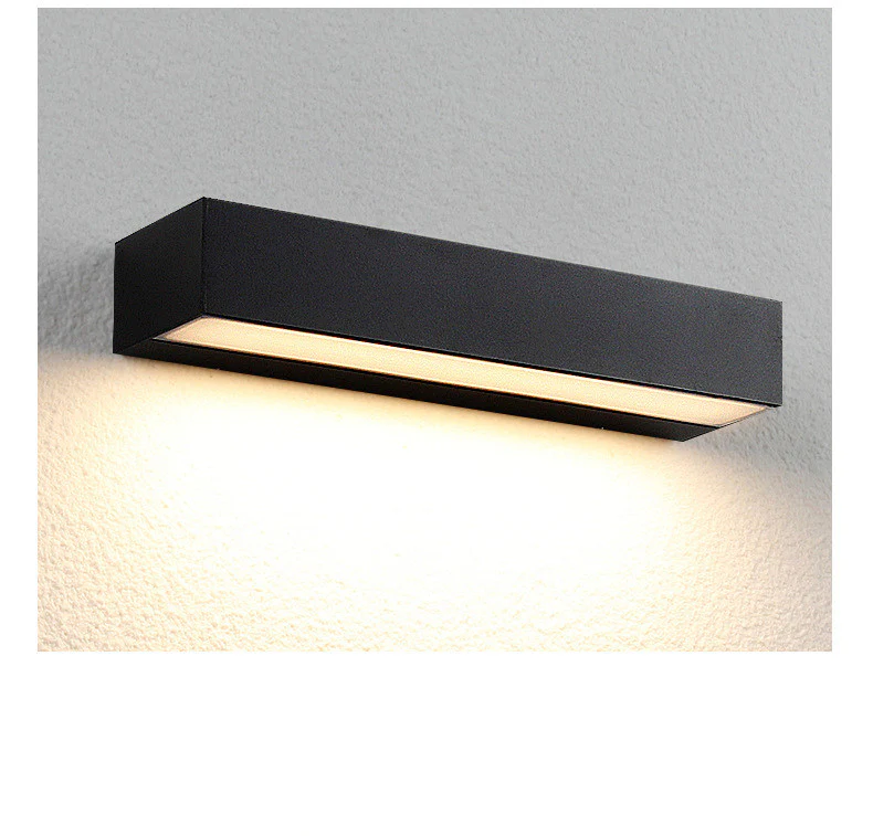 Outdoor LED Wall Light, Long Black Aluminum LED Wall Sconce - 12W / 18W / 28W | 3000K / 6000K | IP65 Waterproof Square Aluminum Wall Lamps - Image 12