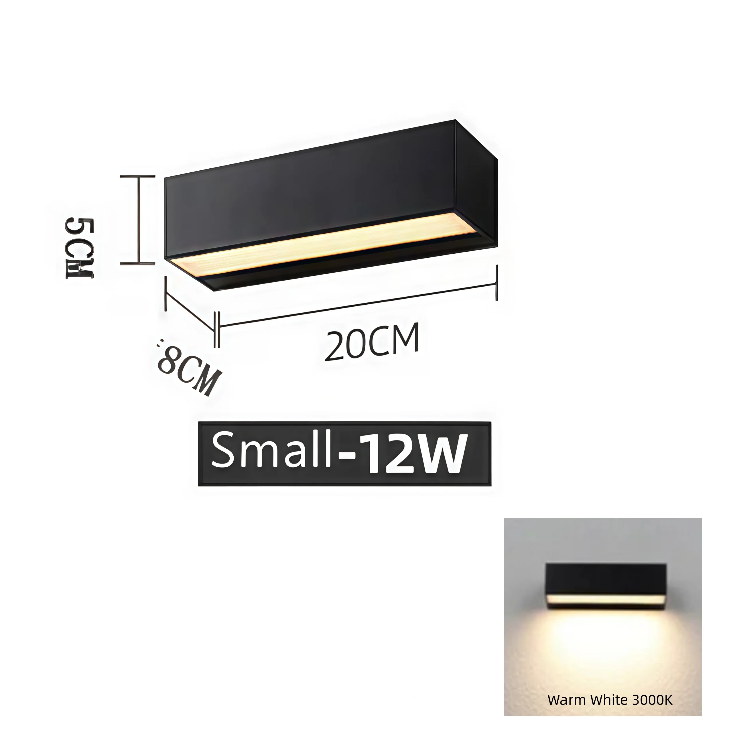 Outdoor LED Wall Light, Long Black Aluminum LED Wall Sconce - 12W / 18W / 28W | 3000K / 6000K | IP65 Waterproof Square Aluminum Wall Lamps - Image 14