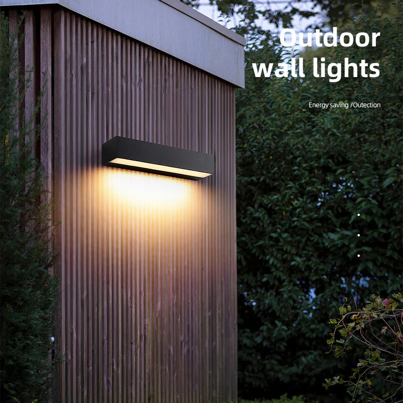 Outdoor LED Wall Light, Long Black Aluminum LED Wall Sconce - 12W / 18W / 28W | 3000K / 6000K | IP65 Waterproof Square Aluminum Wall Lamps - Image 2