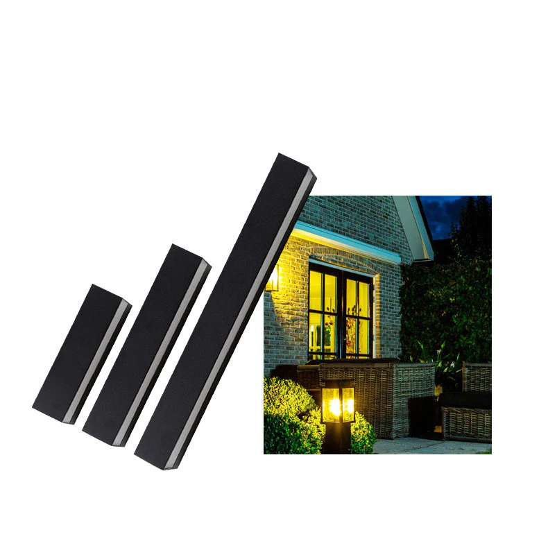 Outdoor LED Wall Light, Long Black Aluminum LED Wall Sconce - 12W / 18W / 28W | 3000K / 6000K | IP65 Waterproof Square Aluminum Wall Lamps - Image 4