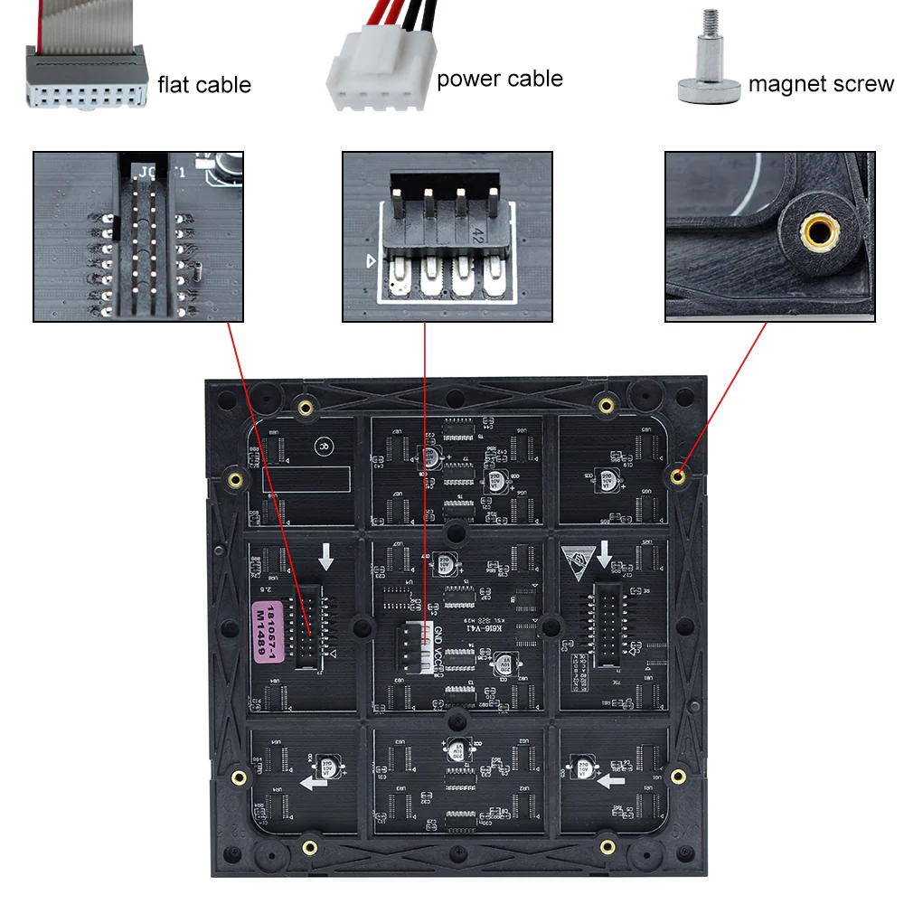 M-ID2.5 P2.5 Indoor LED Module,Full RGB 2.5mm Pixel Pitch LED Display Tile in 160*160mm with 4096 dots, 1/32 Scan, 800 Nits for indoor Display - Image 5