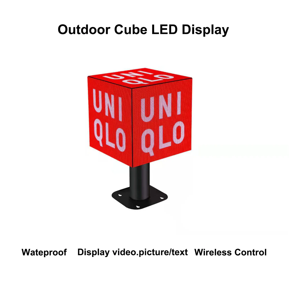 MC Series P2.5 Outdoor 5-Face Magic Cubic LED Display (320×320mm per face, IP65) – Perfect for Outdoor Events & Storefront Promotions - Image 3