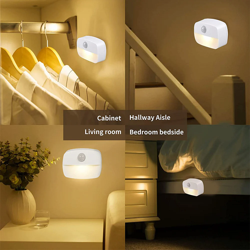 PIR Motion Sensor LED Night Light – Battery Operated Stick-On Under Cabinet Light | Warm White / Daylight White | for Stairway, Kitchen & Hallway (Battery Not Included) | 4 / 10-Pack - Image 10