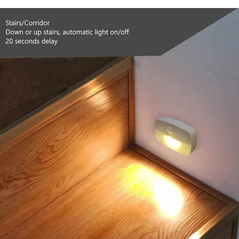 PIR Motion Sensor LED Night Light – Battery Operated Stick-On Under Cabinet Light | Warm White / Daylight White | for Stairway, Kitchen & Hallway (Battery Not Included) | 4 / 10-Pack - Image 11
