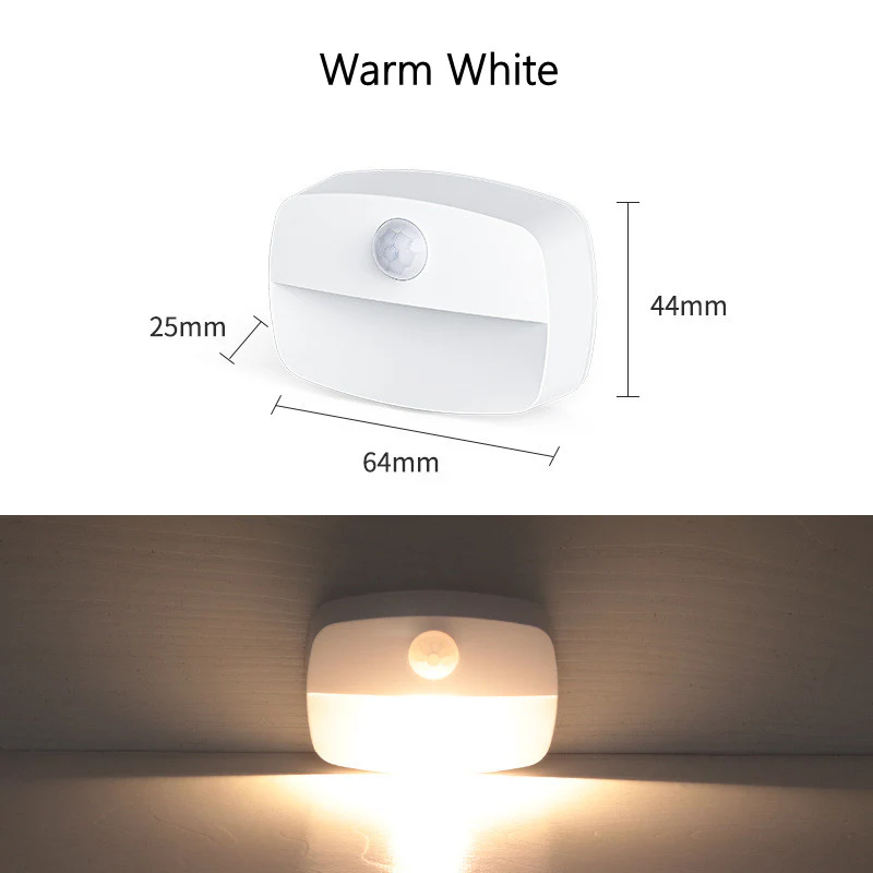 PIR Motion Sensor LED Night Light – Battery Operated Stick-On Under Cabinet Light | Warm White / Daylight White | for Stairway, Kitchen & Hallway (Battery Not Included) | 4 / 10-Pack - Image 4