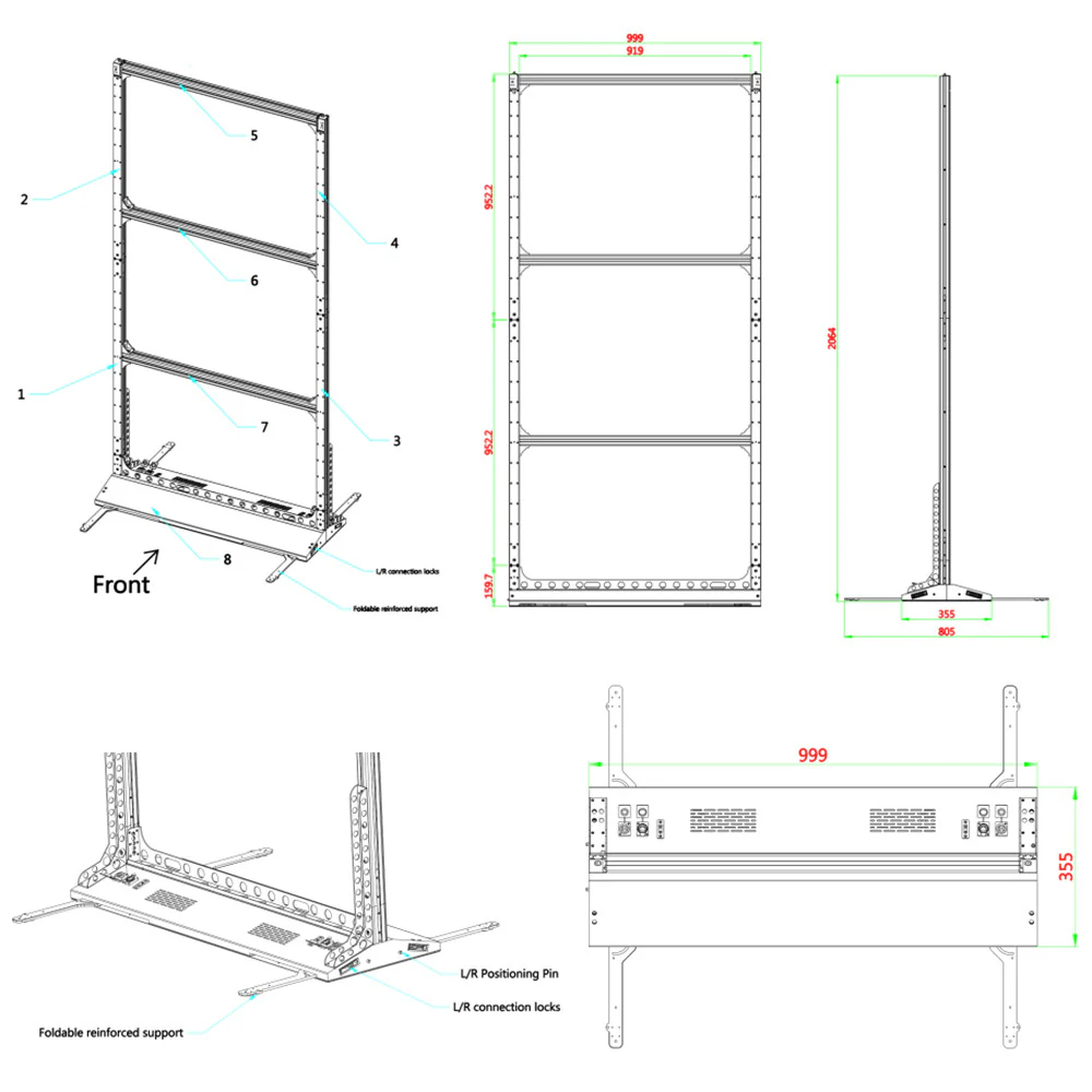 EP-RS Series Rollable LED Poster Display | 1000×2000mm | P2.6 / P1.95 / P1.56 / P1.25 | Lightweight, Flexible & Portable | Floor-standing with Detachable Frame - Image 4