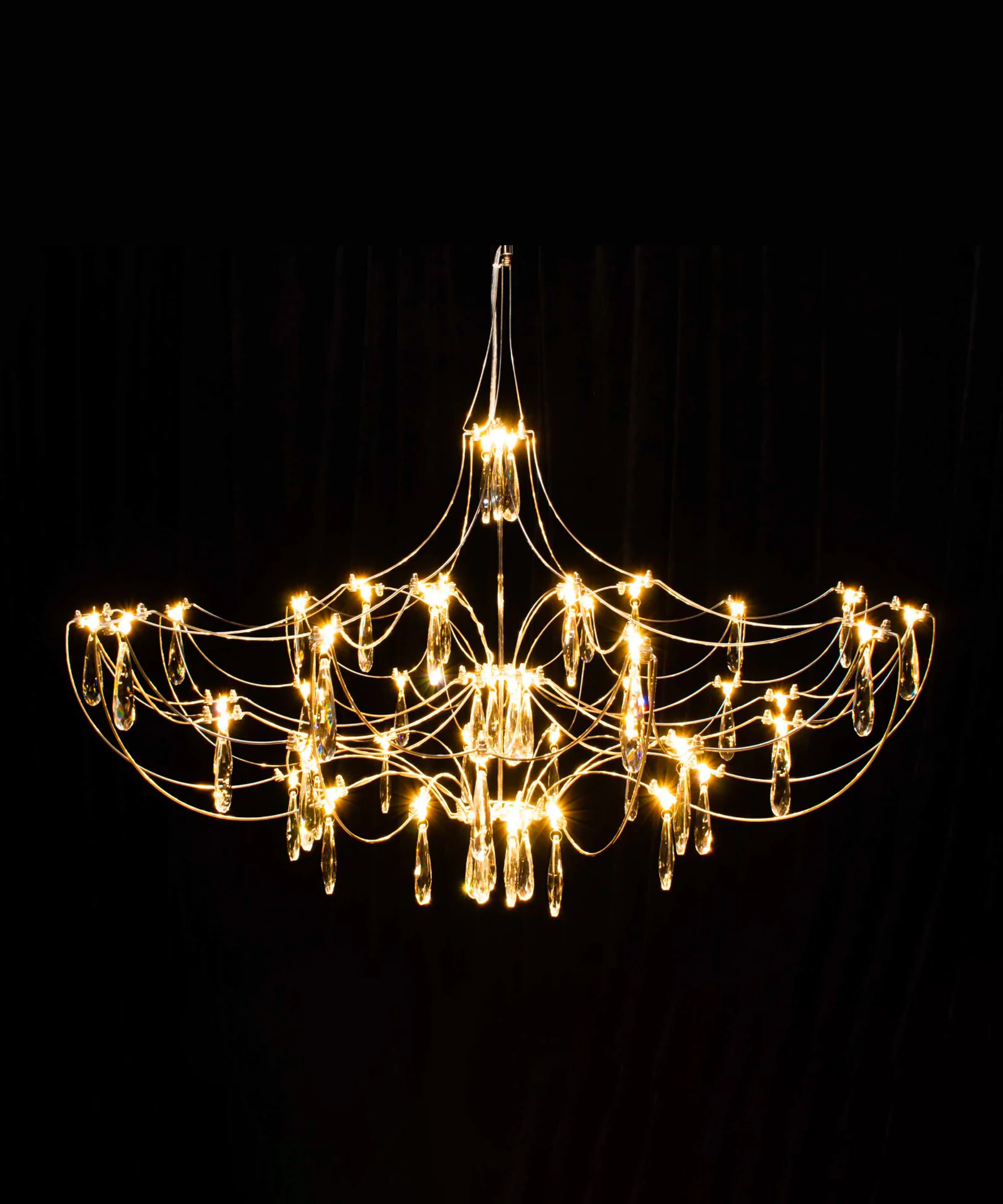 RD-2 Series Modern Crystal Chandeliers – 24.8” / 28.74” / 41.34” Diameter | 36 / 57 / 114 LEDs | K9 Crystal / Iridescent Crystal | 304 Stainless Steel | AC85–240V Power Supply Included | for Dining Room, Living Room, Bedroom & Entryway Lighting | 1-Pack - Image 3