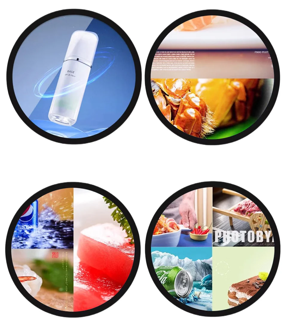 RD Series 15.7 Inch (Dia.400mm Viewable) Round LCD Display Screen, Capacitive Touch (Optional), Cloud / APP / USB Disk - Image 4