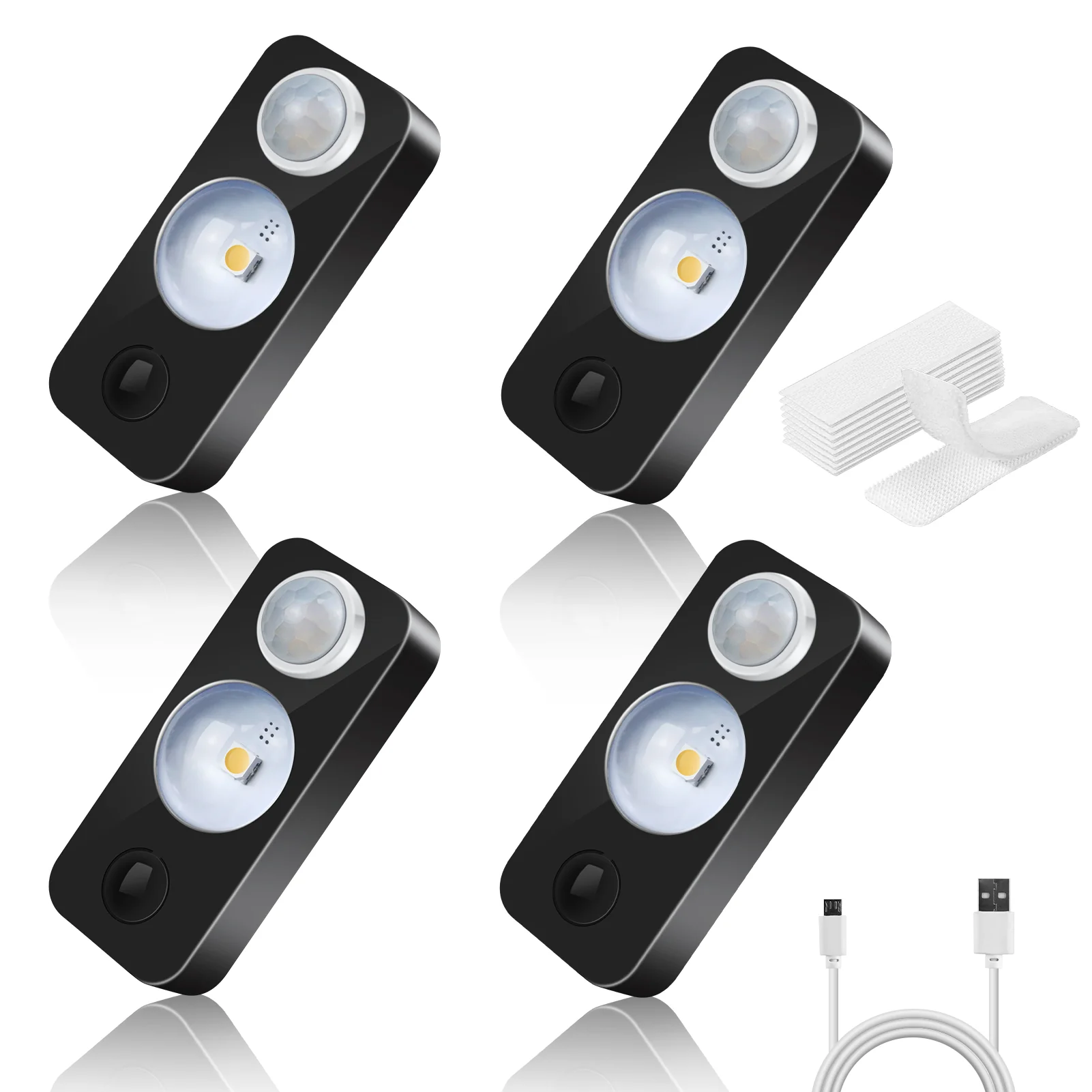Rechargeable LED Puck Closet Light – 4/6/8 Pack | Motion Sensor, Tap Switch, Dimmable | Warm / Daylight White | Black / White Finish | Easy Mounting for Closets & Cabinets - Image 16